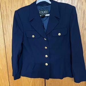Laurel by Escada Vintage Navy Blue Blazer